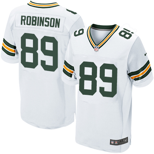 Men's Elite Dave Robinson Nike Jersey White Road - #89 NFL Green Bay Packers